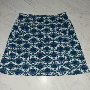 Title nine blue stretch skirt s print